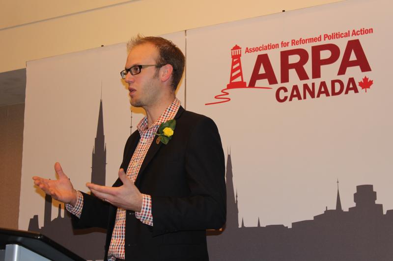 Arnold Viersen speaking to delegates at God & Government 2016